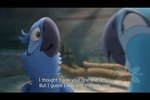 beak blue_body blue_feathers brown_eyes dialogue duo fake_screencap feathers female feral male male/female text tanama blue_sky_studios rio_(series) blu_(rio) jewel_(rio) avian bird macaw neotropical_parrot parrot spix's_macaw true_parrot 2022 absurd_res english_text hi_res letterbox watermark