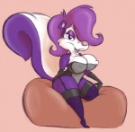 anthro areola big_breasts breasts erect_nipples female fifi_la_fume hair joelasko looking_at_viewer nipple_slip nipples purple_hair skunk smile solo tiny_toon_adventures tiny_toons underwear warner_brothers
Rating: Questionable
Score: 16
User: Robinebra
Date: September 28, 2013