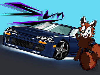 anthro car facial_markings fur gesture head_markings male male_anthro markings multicolored_body multicolored_fur nude_anthro nude_male open_mouth open_smile smile smiling_at_viewer solo tail vehicle waving waving_at_viewer sunshine4155262 bluey_(series) nissan nissan_silvia aritado_(character) ailurid mammal red_panda 4:3 digital_drawing_(artwork) digital_media_(artwork)