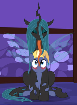 blonde_hair blue_eyes duo eyes_closed eyeshadow female feral green_eyeshadow green_hair hair horn insect_wings looking_down looking_up makeup male wings badumsquish friendship_is_magic hasbro my_little_pony queen_chrysalis_(mlp) star_tracker_(mlp) changeling_(mlp) earth_pony equid equine horse mammal pony absurd_res hi_res