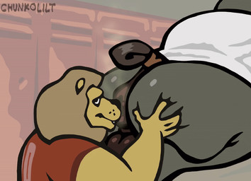 age_difference anal anal_musk anthro anthro_on_anthro anus balls barazoku big_butt bodily_fluids butt butt_grab coach duo eyes_closed faceless_character faceless_male genitals glistening glistening_butt hand_on_butt larger_rimmed locker locker_room male male/male mane musk musky_butt oral puffy_anus raised_tail rimming rugby_uniform sagging_butt saliva sex smelly_butt solo_focus tail tongue chunkolilt equid equine felid horse lion mammal pantherine 2d_animation animated motion_tweening