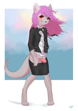 4_toes adolescent adolescent_anthro anthro barefoot biped bodily_fluids bottomwear bottomwear_down closed_smile clothed clothed_anthro clothed_male clothing crossgender digitigrade dripping erection eyebrow_through_hair eyebrows feet female femboy fingers flesh_fang flowing_hair front_view ftm_crossgender genital_fluids genitals hair humanoid_hands iris long_hair long_tail looking_at_viewer male male_anthro masturbation mouth_closed partially_clothed partially_clothed_anthro partially_clothed_male penile penile_masturbation penis precum precum_drip presenting pupils skirt_down smile smiling_at_viewer solo tail toes translucent translucent_hair uniform vein veiny_penis young young_anthro young_female synnfultiger pyravia canid canine fox hybrid mammal mustelid otter absurd_res full-length_portrait hi_res portrait shaded