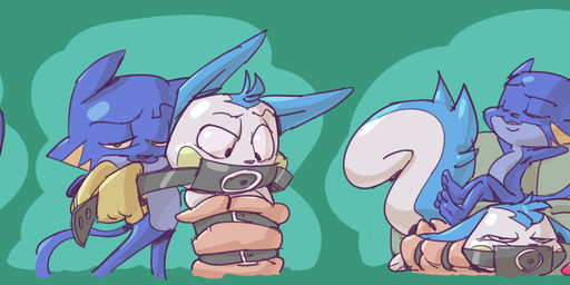 anthro bdsm bondage bound clothing dominant dominant_female duo featureless_crotch female footwear fur gag gagged leather looking_at_viewer male male/female simple_background smile white_body white_fur oddjuice radasus nintendo pokemon domestic_cat felid feline felis generation_4_pokemon mammal pachirisu pokemon_(species) rodent sciurid digital_media_(artwork) hi_res