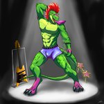 abs anthro athletic big_muscles bottomwear bulge clothing eyewear green_body guitar hair looking_at_viewer male muscular musical_instrument nipples open_mouth pecs plucked_string_instrument red_hair shorts simple_background smile solo spreading stage string_instrument teeth yellow_body arcwolfdragon five_nights_at_freddy's five_nights_at_freddy's:_security_breach scottgames steel_wool_studios montgomery_gator alligator alligatorid crocodile crocodilian reptile scalie 1:1 2022 absurd_res digital_media_(artwork) hi_res