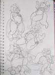 abdominal_bulge anthro belly big_belly big_breasts big_butt breasts butt egg female kibble kibii multiple_pregnancies oviposition pawpads paws pregnant pregnant_anthro pregnant_female solo velcrow kobold scalie absurd_res hi_res sketch sketch_page traditional_media_(artwork)