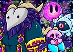 1_eye anthro black_body blue_body group heart_symbol horn male mask pink_body star lewdchuu_(artist) kirby_(series) kirby_star_allies nintendo void_soul void_termina dark_matter_(kirby) waddling_head hi_res