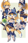 2024 4_fingers anthro blonde_hair blue_eyes blush boots breasts butt canid canine clothed clothing cute_fangs female female_anthro fingers footwear fox fur gloves greentanuki hair handwear hi_res inner_ear_fluff kemono looking_at_viewer looking_back looking_back_at_viewer mammal medium_breasts melee_weapon multicolored_body multicolored_fur multicolored_hair open_mouth open_smile pigtails simple_background smile solo standing sword tuft two_tone_body two_tone_fur two_tone_hair weapon white_body white_fur white_hair yellow_body yellow_fur