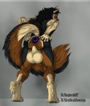 anthro anus arm_tuft balls big_anus big_balls big_tail black_body black_fur butt butt_grab claws elbow_fur elbow_tuft eyewear fluffy fluffy_ears fluffy_tail foot_tuft fur genitals glasses hand_on_butt heavy_balls heel_fur heel_tuft huge_anus huge_balls hyper hyper_anus hyper_balls hyper_genitalia looking_at_viewer looking_back male muscular muscular_anthro muscular_male neck_tuft presenting presenting_anus presenting_balls puffy_anus purple_anus raised_tail solo spread_anus spread_butt spreading tail tail_tuft tuft tufted_ears tufted_fur nemesisilit shepherdart mythology bayzan canid canine canis domestic_dog fox german_shepherd herding_dog hybrid mammal mythological_canine mythological_creature pastoral_dog werecanid werecanine werecreature werefox werewolf wolf wolfdog hi_res