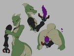 anthro anus butt cybernetics dildo female genitals horn machine pussy rear_view sex_toy solo wide_hips lugen_kobold evamal_(soulwing98) kobold scalie hi_res