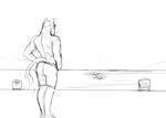 abstract_background anthro boat clothing male solo swimming_trunks swimwear vehicle watercraft hladilnik bill_(hladilnik) equid equine horse mammal hi_res monochrome