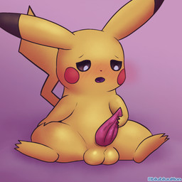 ball balls blush blush_lines bouncing_balls erection feral genitals looking_down male masturbation open_mouth penile penis purple_background simple_background solo spread_legs spreading tail tail_motion tailwag tapering_penis yellow_body blubluumon nintendo pokemon generation_1_pokemon pikachu pokemon_(species) 1:1 animated