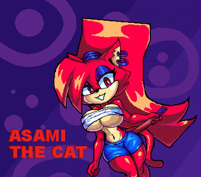 anthro big_breasts bouncing_breasts breasts chest_wraps female samurai solo warrior wide_hips wraps anonidramon redeye_samurai sega sonic_the_hedgehog_(series) fan_character felid feline mammal animated digital_media_(artwork) low_res pixel_(artwork) pixel_animation