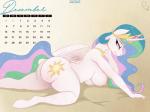 anthro anthrofied breasts butt calendar calendar_graphic cutie_mark female horn nipples nude pose seductive side_boob solo wings phylloaurea friendship_is_magic hasbro my_little_pony mythology princess_celestia_(mlp) equid equine mammal mythological_creature mythological_equine winged_unicorn pinup