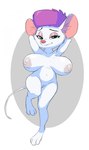 anthro areola big_breasts breasts female fur genitals hands_behind_head nipples pussy sagging_breasts solo white_body white_fur siroc disney the_rescuers_(disney) miss_bianca_(the_rescuers) mammal mouse murid murine rodent 2024 absurd_res hi_res