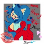 1:1 adventures_of_sonic_the_hedgehog anthro better_version_at_source big_breasts blue_hair breasts breezie_hedgebot_robotnik breezie_the_hedgehog butt clothed clothing dress eulipotyphlan female hair heart_symbol hedgehog kiss_mark lipstick makeup mammal one_eye_closed open_mouth pistolstar red_clothing red_dress seductive sega side_boob solo sonic_the_hedgehog_(series) wink