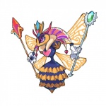 antennae_(anatomy) arthropod_abdomen clothing crown female feral gloves handwear headgear heart_symbol insect_wings purple_eyes scepter simple_background solo stinger white_background wings wkar kirby_(series) nintendo queen_sectonia arthropod bee hymenopteran insect 1:1