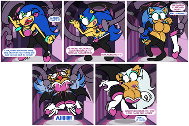 anthro big_breasts breasts captured clothed clothing female forced gender_transformation huge_breasts injection male male_to_female mtf_transformation robot_arms solo syringe text transformation frostlock sega sonic_the_hedgehog_(series) blush_the_bat rouge_the_bat sonic_the_hedgehog bat eulipotyphlan hedgehog mammal 3:2 comic english_text hi_res