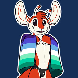 antennae_(anatomy) anthro biped black_clothing black_speedo black_swimwear brown_eyes bulge clothing dipstick_antennae fur happy head_tuft lgbt_pride looking_at_viewer male multicolored_antennae multicolored_body multicolored_fur navel open_mouth open_smile outline pink_nose pride_colors red_body red_fur simple_background slim_anthro slim_male smile smiling_at_viewer solo speedo standing swimwear tail telegram_sticker transparent_background tuft two_tone_body two_tone_fur vincian_pride_colors wearing_flag white_body white_fur white_outline shiuk disney lilo_and_stitch fan_character ferlo alien experiment_(lilo_and_stitch) 1:1 alpha_channel digital_drawing_(artwork) digital_media_(artwork) flat_colors portrait three-quarter_portrait