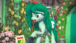 female feral floppy_ears flower fluffy fluffy_hair fluffy_tail freckles fur garden gardening green_hair hair outside plant shovel solo tail tools silkworm205 equestria_girls hasbro my_little_pony wallflower_blush_(eg) earth_pony equid equine horse mammal pony 16:9 3d_(artwork) 4k absurd_res digital_media_(artwork) hi_res source_filmmaker_(artwork) widescreen