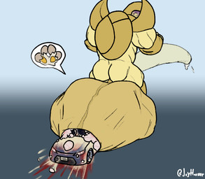 anthro arm_spikes backsack balls big_balls big_muscles big_penis blood bodily_fluids butt car castration cock_and_ball_torture crash cum egg elytron excessive_cum excessive_genital_fluids genital_fluids genital_mutilation genital_torture genitals gore horn horrified huge_balls huge_muscles huge_penis hyper hyper_balls hyper_genitalia hyper_penis male muscular muscular_male mutilation pain penis perineum rear_view shoulder_spikes simple_background solo spikes spikes_(anatomy) testicular_rupture vehicle yellow_body joyhouser cheesecake_(joyhouser) arthropod beetle insect hi_res