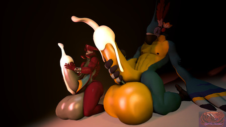 anthro balls big_balls big_penis bodily_fluids cum duo ejaculation genital_fluids genitals huge_balls huge_penis hyper hyper_balls hyper_genitalia hyper_penis male male/male masturbation penis knightsfm breath_of_the_wild nintendo the_legend_of_zelda kass_(tloz) prince_sidon aquatic avian fish humanoid rito zora 16:9 3d_(artwork) digital_media_(artwork) hi_res source_filmmaker_(artwork) widescreen