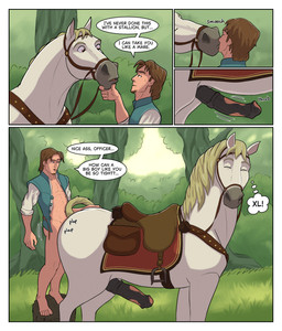 anal anal_penetration anatomically_correct anatomically_correct_genitalia animal_genitalia animal_penis bestiality big_butt blonde_hair bodily_fluids border brown_hair butt clothed clothing contact_onomatopoeia dialogue dirty_talk duo equine_genitalia equine_penis erection feral feral_penetrated genitals hair hand_on_butt human_on_feral human_penetrating human_penetrating_feral human_penetrating_male impact_onomatopoeia interspecies kiss_on_lips kissing larger_feral larger_male larger_penetrated larger_sub male male/male male_feral male_human male_on_feral male_on_human male_penetrated male_penetrating male_penetrating_feral male_penetrating_male medial_ring onomatopoeia partially_clothed penetration penile penile_penetration penis reins saddle sex size_difference small_top_big_bottom smaller_human smaller_male sound_effects submissive sweat text throbbing throbbing_penis vein veiny_penis white_border conditional_dnp ekayas disney tangled_(disney) flynn_rider maximus_(tangled) equid equine horse human mammal comic english_text hi_res