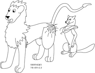 animal_genitalia ball_slap balls duo feral genitals long_balls male male/male mane nude open_mouth sheath shocked simple_background sitting size_difference slap standing tail tail_tuft tuft urbanhermit felid lion mammal pantherine species_request 1978 20th_century ancient_art black_and_white dated monochrome