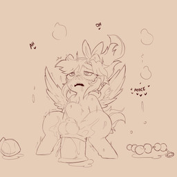 abdominal_bulge ahegao anal anal_beads anal_fluids anal_penetration big_buttplug blush blush_lines bodily_fluids dildo feral gynomorph hair heart_pupils heart_reaction heart_symbol huge_dildo intersex long_hair looking_pleasured moan penetration ponytail retracted_penis sex_toy solo sweat sweaty_body tail wings young cold-blooded-twilight mythology equid equine mammal mythological_creature mythological_equine pegasus 1:1 2025 hi_res monochrome