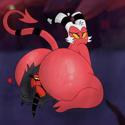 anal anthro big_butt bodily_fluids butt duo facesitting female female_rimming_male huge_butt huge_hips looking_pleasured male male/female male_facesitting_female male_on_top on_top oral rimming sex sitting_on_another sweat thick_thighs wide_hips plapjax hellaverse helluva_boss millie_(helluva_boss) moxxie_(helluva_boss) demon humanoid imp 1:1 absurd_res hi_res