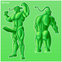 anthro back_muscles balls big_butt big_penis border butt erection flexing genitals glans green_body looking_at_viewer looking_back male multiple_poses muscular muscular_anthro muscular_arms muscular_legs muscular_male nipples pecs penis pose simple_background slime solo standing white_border yellow_eyes sartex league_of_legends riot_games tencent zac_(lol) goo_creature goo_humanoid humanoid 1:1 2025 absurd_res hi_res signature