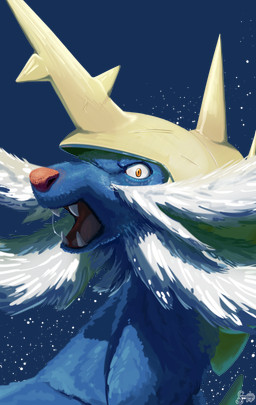 ambiguous_gender angry blue_body blue_fur bodily_fluids feral fur looking_at_viewer open_mouth orange_eyes saliva saliva_string simple_background solo teeth tongue transparent_background whiskers fizzpop nintendo pokemon generation_5_pokemon pokemon_(species) samurott alpha_channel digital_media_(artwork) hi_res signature