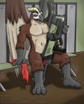 anthro biped convenient_censorship cybernetics feathered_wings feathers locker locker_room machine male muscular muscular_anthro muscular_male navel nude pecs sitting solo weapon wings corrsk battleborn gearbox benedict_(battleborn) accipitrid accipitriform avian bird 2015 censored hi_res