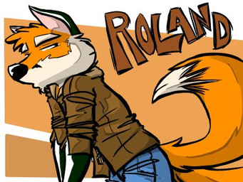 2_tails bottomwear clothing convention denim denim_bottomwear denim_clothing frown grumpy jacket jeans male multi_tail pants solo tail topwear emmm roland_guiscard canid canine fox mammal 4:3 character_badge_(artwork) low_res