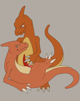 blue_eyes charmeleon duo erection gay goodrazam green_eyes grey_background male nintendo penis pink_penis plain_background pokémon red_penis scalie tapering_penis video_games
Rating: Explicit
Score: 4
User: FatherOfGray
Date: January 19, 2014