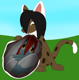 ambiguous_gender belly belly_expansion cutaway duo expansion feral feral_pred feral_prey finalterrax grumpy inflation inside_stomach internal soft_vore tail vore ranger_(artist) hasbro my_little_pony fan_character frost_wolf cheetah equid equine felid feline horse mammal pony hi_res