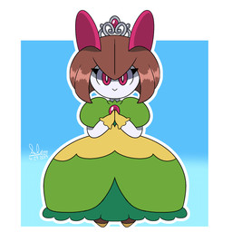 alternative_fashion brown_hair clothing crown dress female gloves hair handwear headgear hime_lolita j-fashion lolita_(fashion) looking_at_viewer multicolored_body not_furry pupils red_eyes smile solo tiara two_tone_body white_pupils slem nintendo pokemon generation_3_pokemon humanoid kirlia pokemon_(species) 2023 dated digital_media_(artwork) hi_res signature