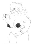 animal_genitalia anthro belly big_breasts big_butt breasts butt female fur genitals hair overweight overweight_anthro overweight_female slightly_chubby slightly_chubby_anthro slightly_chubby_female solo white_body white_fur efradraws northwind_(efradraws) nyuk_(northwind) bear mammal polar_bear ursine absurd_res graphite_(artwork) hi_res monochrome sketch traditional_media_(artwork)