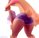 anthro arched_back bent_over biped black_sclera bottomwear breasts brown_body brown_fur butt camel_toe clothing colored_sclera crop_top eyelashes female fur genital_outline leg_tuft long_ears mouthless multicolored_body multicolored_fur presenting presenting_hindquarters purple_bottomwear purple_clothing purple_shorts pussy_outline rear_view scut_tail shirt short_tail shorts simple_background solo standing tail tan_body tan_fur topwear translucent translucent_clothing translucent_topwear tuft two_tone_body two_tone_fur white_background lyahim nintendo pokemon generation_4_pokemon lopunny pokemon_(species) 2022 digital_media_(artwork) hi_res