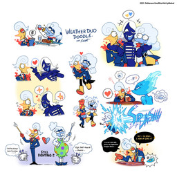 anthro broken_heart canon_couple clothed clothing cross-popping_vein drunk eating electronics female for_a_head group heart_symbol male screen screen_face speech_bubble substance_intoxication television text water nelnal deltarune undertale_(series) elnina_(deltarune) lanino_(deltarune) miss_mizzle rouxls_kaard tenna_(deltarune) darkner elemental_creature elemental_humanoid humanoid object_head screen_head tv_head water_creature english_text hi_res pictographics