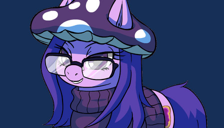 animated_gif butt clothing eyewear female fungus glasses mushroom shroompony sweater topwear turn buttercup_saiyan jellycap equid equine horse mammal pony 7:4 animated short_playtime