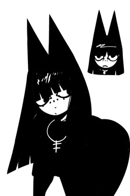 anthro bangs bent_over black_clothing black_dress black_ears black_hair clothed clothed_anthro clothed_female clothing dress female female_anthro front_view hair jewelry mouth_closed necklace simple_background solo white_background white_body xarop77 witchcat_(xarop77) domestic_cat felid feline felis mammal 2025 digital_drawing_(artwork) digital_media_(artwork) monochrome portrait three-quarter_portrait