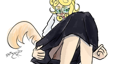 anthro bottomwear clothed clothing clothing_lift eyewear female genitals glasses green_eyes presenting presenting_vulva saengdao/starlight_(mr.foxman) school_uniform skirt skirt_lift smug_face solo tongue tongue_out uniform vulva mr.foxman bovid canid canine canis caprine domestic_sheep hybrid mammal merino_sheep sheep wolf absurd_res hi_res