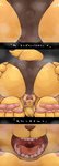 3_toes anthro anus anus_outline bodily_fluids butt feet female looking_at_viewer looking_back mouth_shot open_mouth pawpads rear_view saliva saliva_string soles solo spread_butt spreading tail teeth text toes tongue uvula anakitsune animal_crossing nintendo isabelle_(animal_crossing) canid canine canis domestic_dog mammal hi_res japanese_text translated