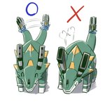 ambiguous_gender angry duo feral green_body gun happy horn railgun ranged_weapon simple_background smile standing tail_gun weapon white_background hase_popopo bandai_namco digimon digimon_ghost_game digimon_(species) wezengammamon absurd_res hi_res