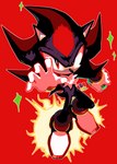 5_fingers anthro clothing fingers fire footwear gloves handwear holding_object male red_eyes simple_background solo sanikink sega sonic_the_hedgehog_(series) shadow_the_hedgehog eulipotyphlan hedgehog mammal 2021 hi_res signature