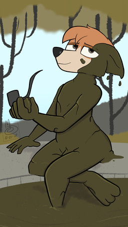 anthro calm covered_penis dirty forest forest_background fur hair looking_at_viewer male messy mud mud_covered muddy nature nature_background outside paws pipe plant simple_background smile smoking smoking_pipe solo tree wam sebaku sherlock_hound_(series) sherlock_hound canid canine canis domestic_dog mammal 9:16 absurd_res digital_media_(artwork) hi_res