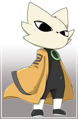 anthro black_clothing black_eyes clothing fur greyscale_background looking_at_viewer male serious solo topwear white_body white_fur yellow_clothing yellow_topwear doneru nine_sols red_candle_games yi_(nine_sols) felid feline mammal solarian 2024