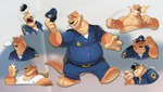 3_toes alcohol anthro barefoot beer belly beverage big_belly bottomwear clothing countershade_feet countershading eyes_closed eyewear feet hat headgear headwear humanoid_hands male multiple_poses one_eye_closed overweight overweight_male pants paws plantigrade police police_badge police_hat police_officer police_uniform pose sad shirt soles solo sunglasses toes topwear uniform wink piti_yindee brok_the_investigator cowcat_games sin_silver kangaroo macropod mammal marsupial 2022