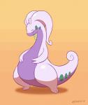 ambiguous_gender feral gradient_background green_eyes simple_background slightly_chubby solo tail garrts nintendo pokemon generation_6_pokemon goodra pokemon_(species) animated short_playtime