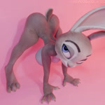 anthro ass_up big_breasts breasts butt female hanging_breasts nude purple_eyes solo tail thick_thighs orangeshoelaces disney zootopia judy_hopps 3d_(artwork) 3d_animation animated blender_(artwork) digital_media_(artwork) hi_res webm